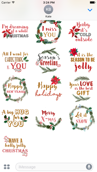 How to cancel & delete Christmas Messages Stickers - Maraquela Watercolor from iphone & ipad 3