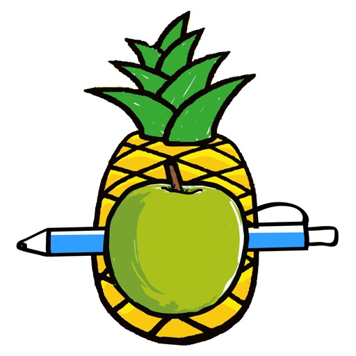 Pen Pineapple Apple Stickers