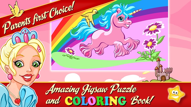 A Princesses Fairy Tale Jigsaw Puzzle Game and Horses Coloring Book – Jigsaws puzzles games for kids toddlers and unicorns