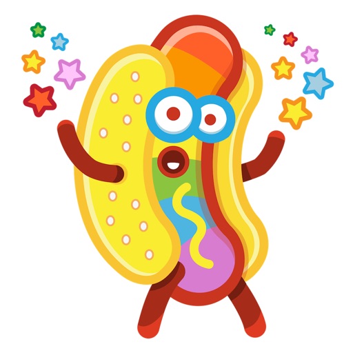 Foodie Food Pun Hotdog Stickers and Emojis