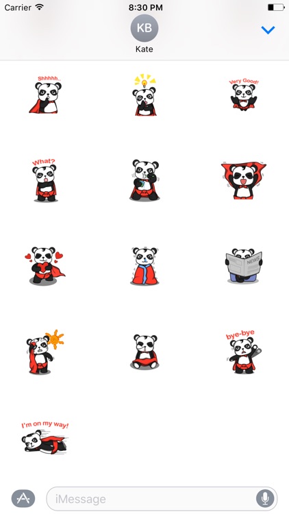 Panda Super Man Sticker