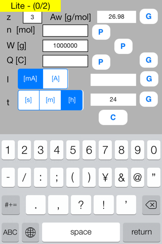 Faraday Calculator mini Lite screenshot 2