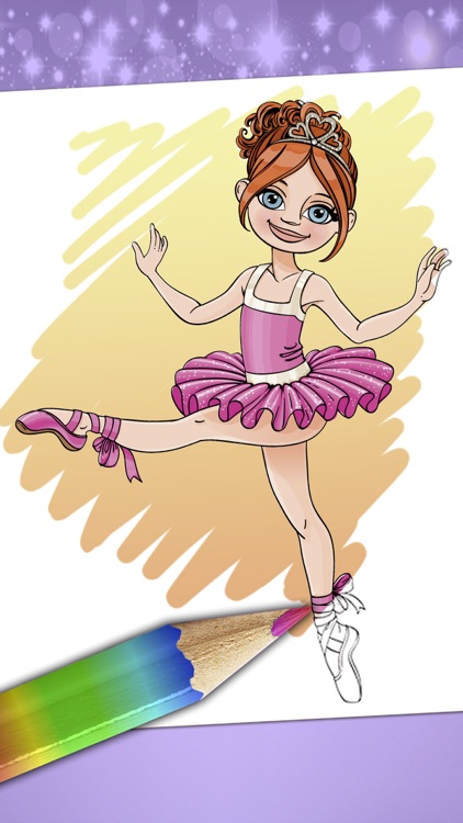 Magical ballerina coloring book pages game