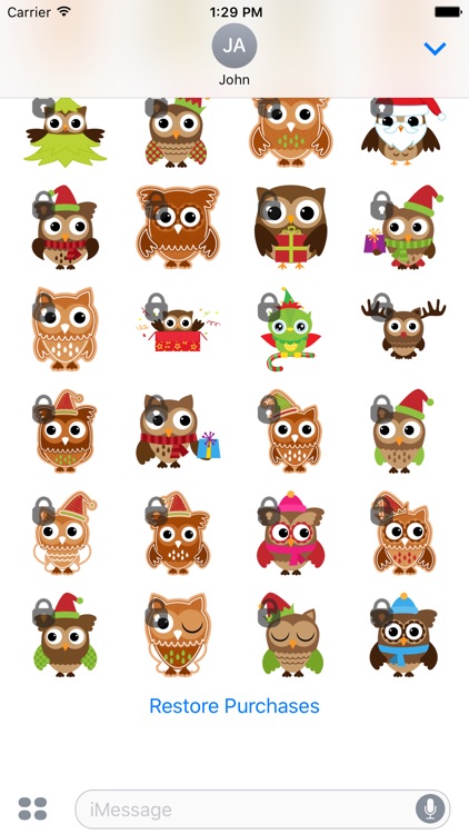 Christmas Owl Stickers