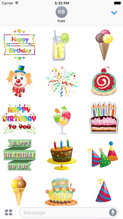 Birthday Stickers and Smiley for iMessage