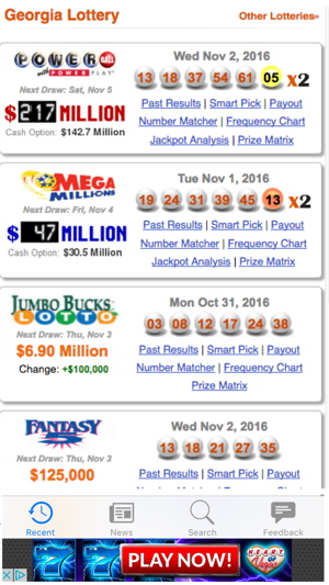 Lottery Results for Georgia