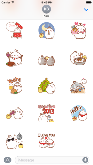 Molang The Rabbit for Christmas Stickers Pack(圖2)-速報App