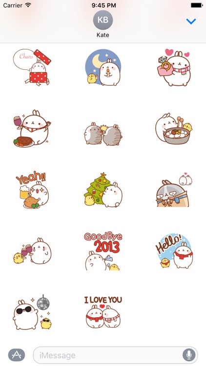 Molang The Rabbit for Christmas Stickers Pack