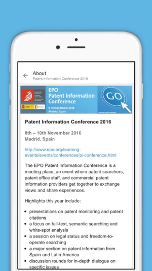 EPO Patent Information Conference 2016(圖3)-速報App