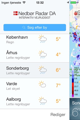 Nedbør Radar Danmark screenshot 2