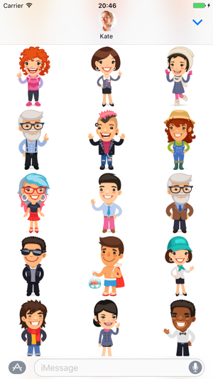 Cartoon people - Stickers for iMessage(圖2)-速報App