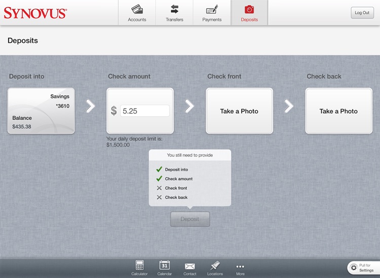 Synovus Mobile Banking for iPad