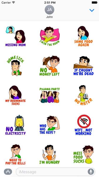 Hostel School Life Stickers for iMessage