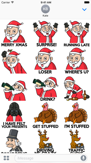 Grumpy Santa Xmas Stickers