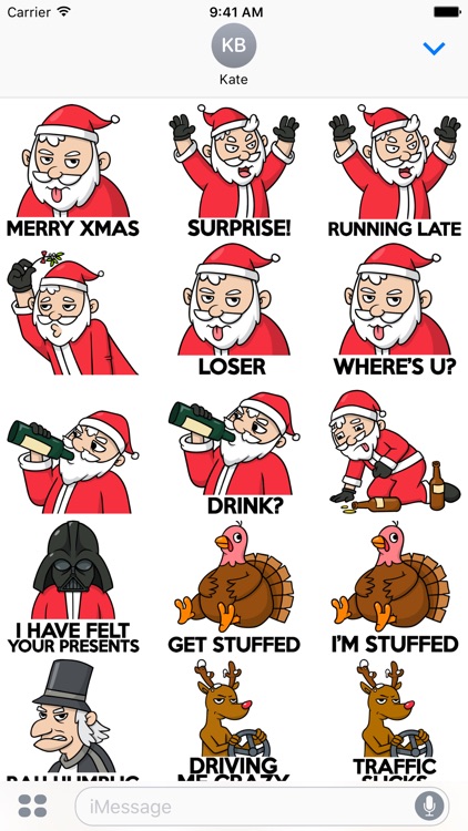 Grumpy Santa Xmas Stickers