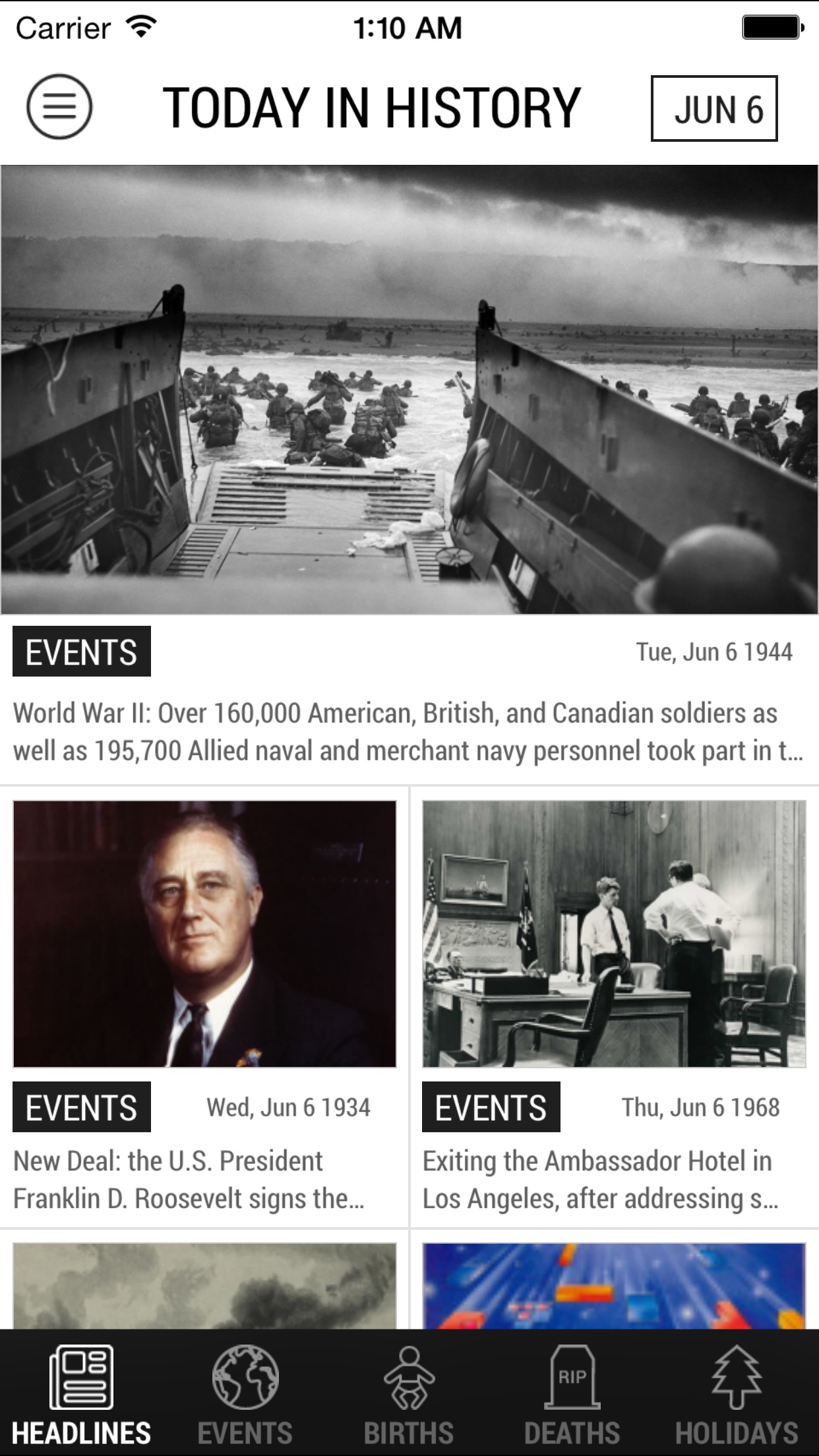 Screenshot do app Today In History