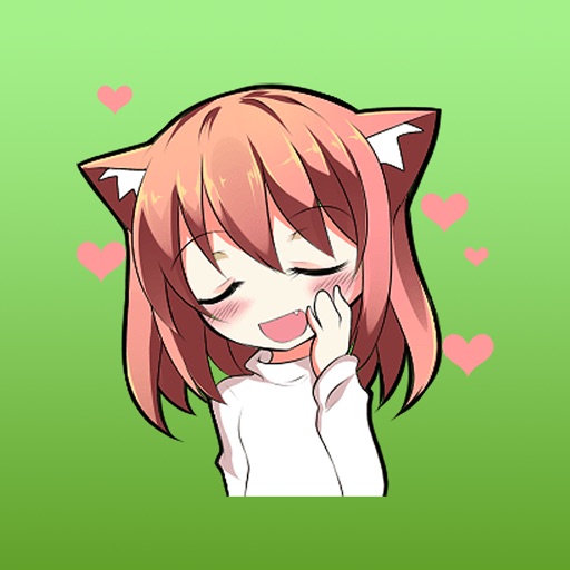 Anime Cat Ears Girl Sticker Pack for iMessage