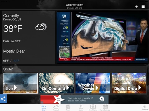 WeatherNation Free "for iPad" screenshot 2