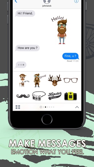 Hipster Emoji Stickers Keyboard Themes ChatStick(圖2)-速報App