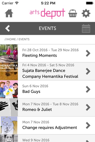 artsdepot app screenshot 2