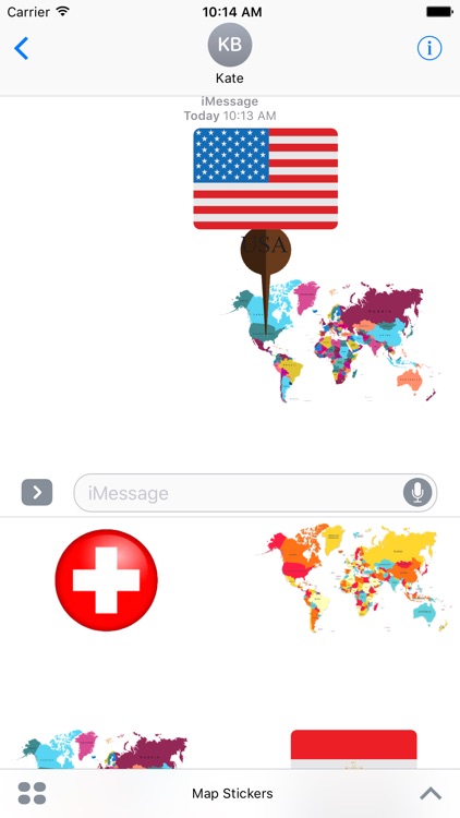 Map and Flag Stickers For iMessage