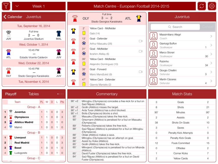 European Football 2015-2016 - Match Centre