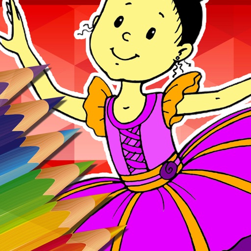 Pretty Ballerina Coloring Page Draw Game Edition iOS App