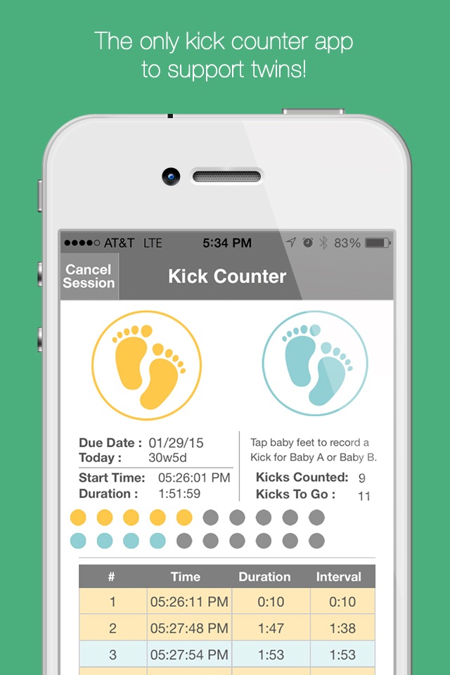 Baby Kick Counter & Monitor - Fetal movement and pregnancy tracker. screenshot 2