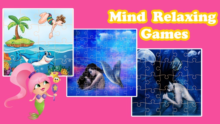 Cute Mermaid Princess Jigsaw Puzzle Game Free - UnderWater Marine Animals Magic Games Brain Training Education For Kids