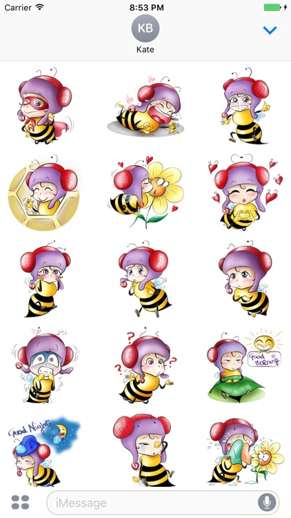 Bee Girl - Cute stickers for iMessage