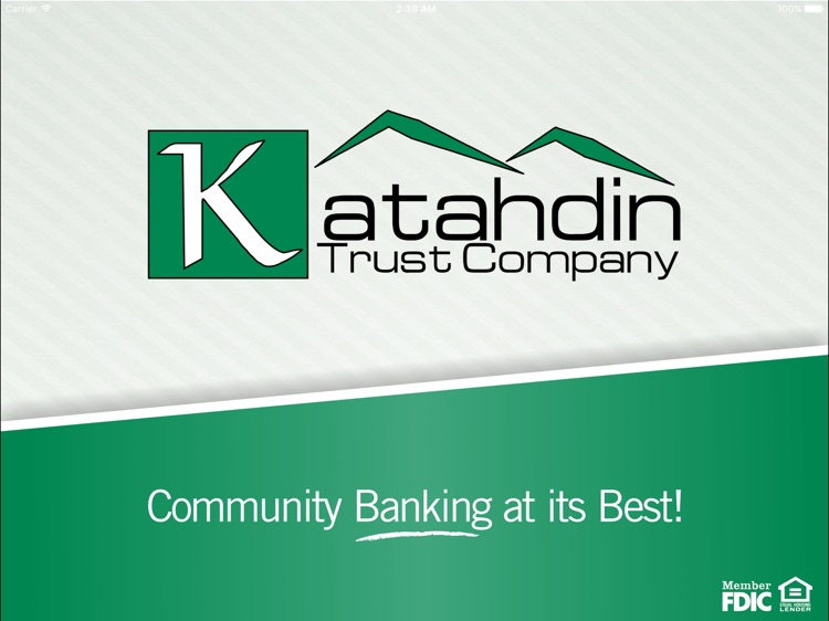 Katahdin Trust Mobile Banking for iPad