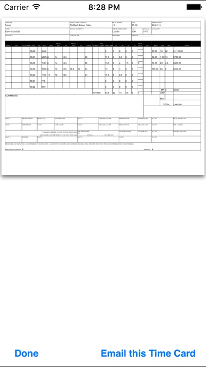 Department Time Card screenshot-4