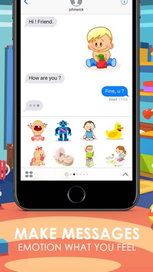 Baby Kids Emoji Stickers Keyboard Themes ChatStick(圖2)-速報App