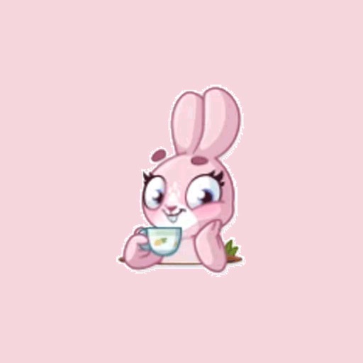 Rosy Bunny Stickers For iMessage icon