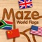 Wood Puzzle Maze World Flags