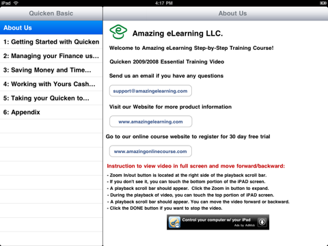 Video Training for Quicken Personal Finance screenshot 3