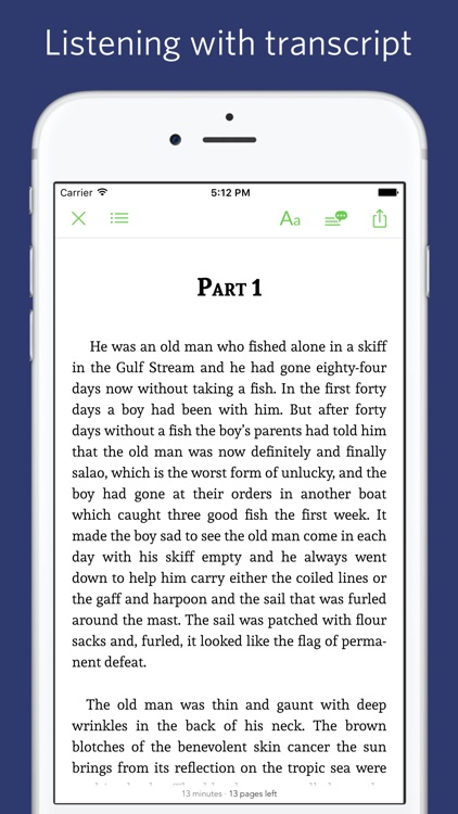 The Old Man and the Sea - notes, sync transcript