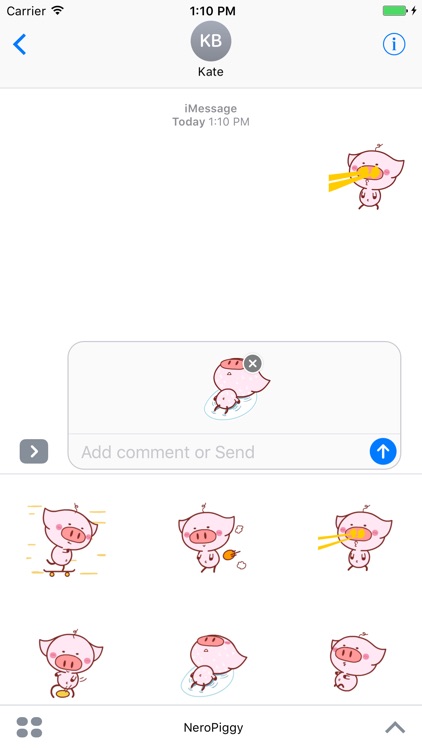 Nero piglet animated stickers pack