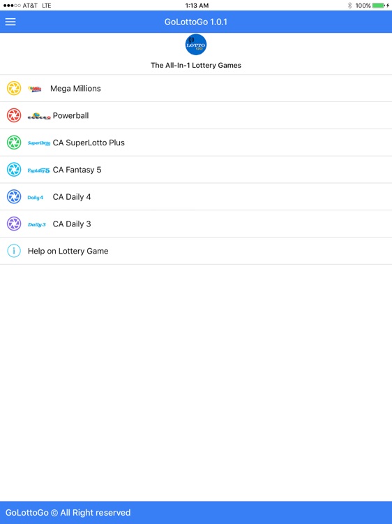 GoLottoGo iPad