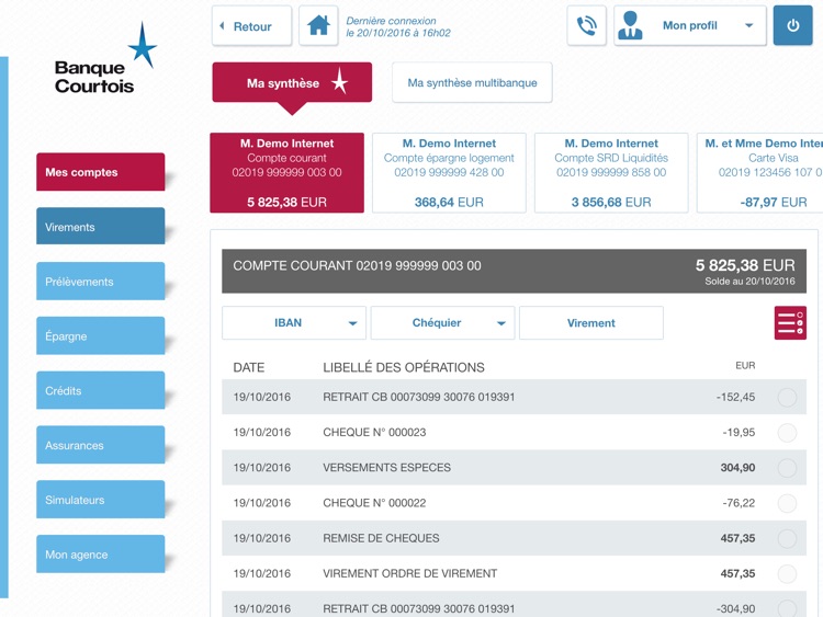 Banque Courtois pour iPad