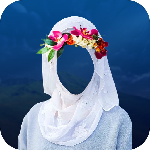 Hijab Flower Crown Photo Montage Icon