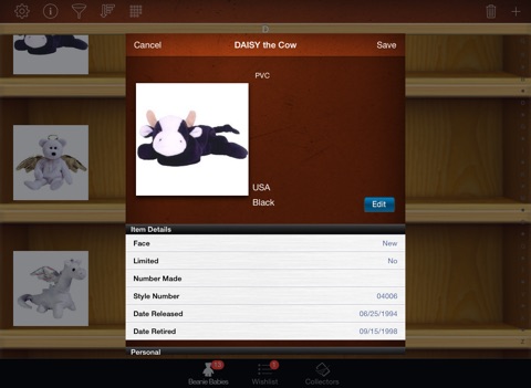 Beanie Baby Collectors for iPad screenshot 2