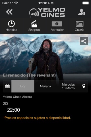 Yelmo Cines App screenshot 2