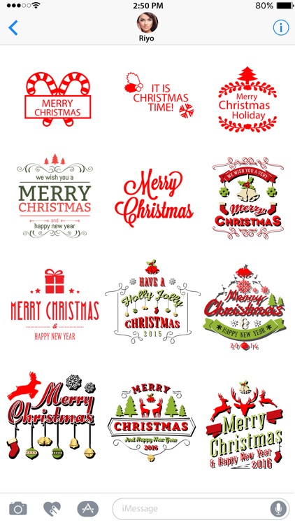 Merry Christmas stickers 2018