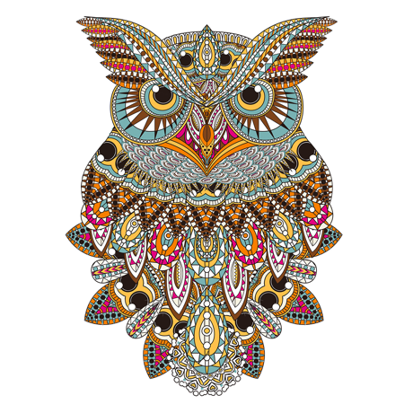 Owl Floral Coloring Book For Adult Relaxation Game