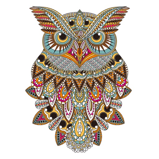 Owl Floral Coloring Book For Adult Relaxation Game iOS App