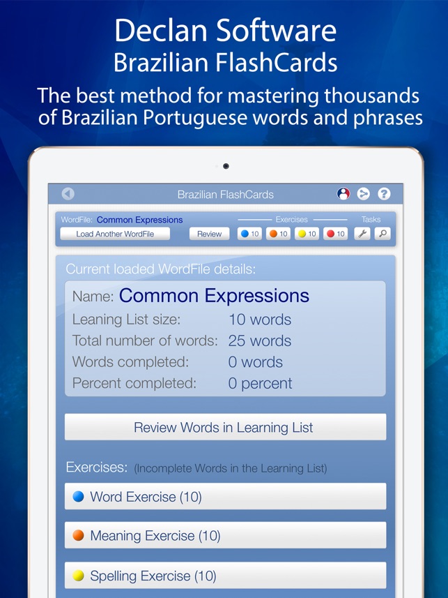 Learn Brazilian FlashCards for iPad