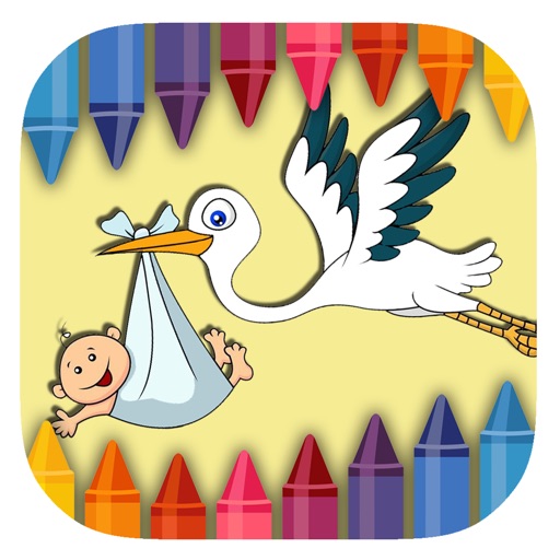 Baby And Bird Coloring Book Game Free Education