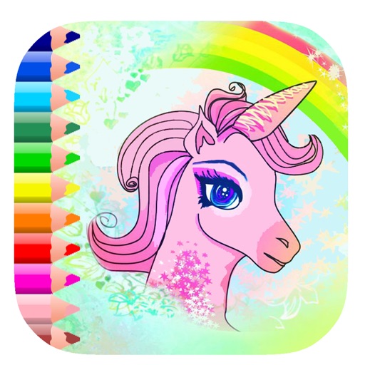 Free Pony Unicorn Coloring Page Game Edition Icon