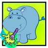 Hippo Animals Coloring Book - Finger Paint Book